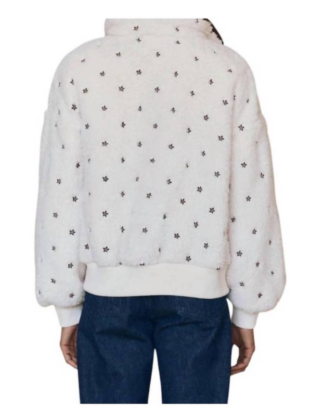 The Great. Cream White Blackbird Fleece Jacket Size L - Picture 4 of 10
